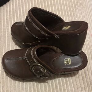 Route 66 Dark Brown Leather Slip-On Shoes
